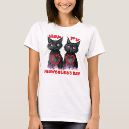 Lycklig Meowentine Day Cute Cat par i Kärlek T Shirt