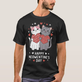 Lycklig Meowentine Day Funny T Shirt