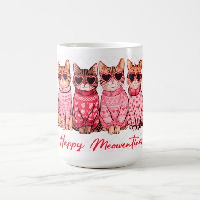 "Lycklig Meowentines Day Cat Mugg" Kaffemugg (Center)
