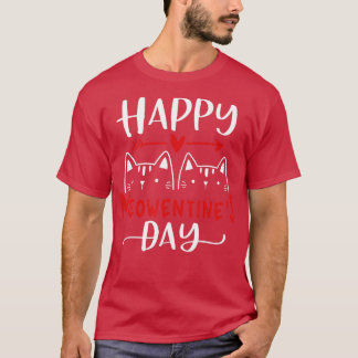 Lycklig Meowentines Day Funny Valentines day Cat L T Shirt