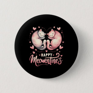 Lycklig Meowentins Cute Valentine Cat Lover Couple Knapp