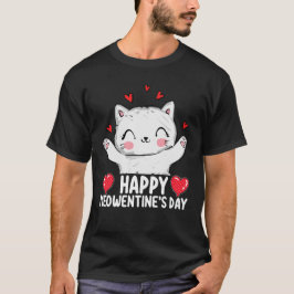 Lycklig Meowentins dag Alla hjärtans dag Kärlek T Shirt