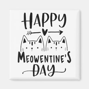 Lycklig Meowentins dag för alla hjärtans dag Katt Magnet