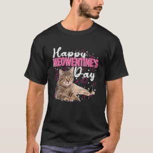 Lycklig Meowentins dag för alla hjärtans dag Katt  T Shirt