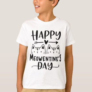 Lycklig Meowentins dag för alla hjärtans dag Katt  T Shirt
