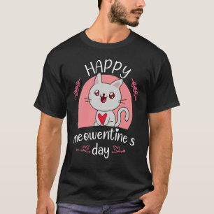 Lycklig Meowentins dag Valentine Cat Cute Kitten T Shirt