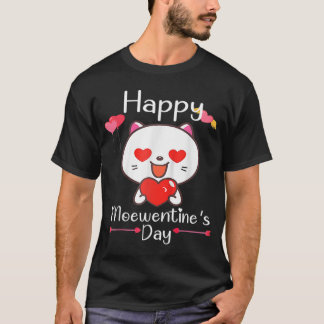 Lycklig Meowentins dag Valentine Cat Lover Heart C T Shirt