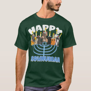 Lycklig Meownukkah Cats on Menorah for Hanukkah Ch T Shirt