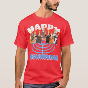 Lycklig Meownukkah Cats on Menorah for Hanukkah Ch T Shirt