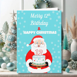 Lycklig Merry 12:e Birthday jultomten Kort