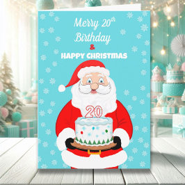 Lycklig Merry 20:e jultomten på födelsedagen Kort