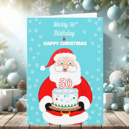 Lycklig Merry 50:e jultomten på födelsedagen Kort