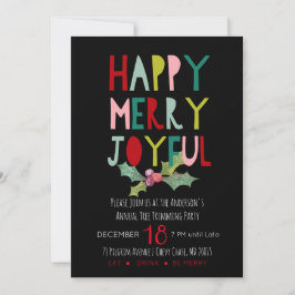 Lycklig Merry Glatt jul Party Inbjudningar