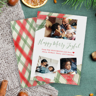 Lycklig Merry, Glatt julfamilj, modernt modernt hu Julkort