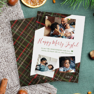 Lycklig Merry, Glatt julfamiljeramn betald Julkort