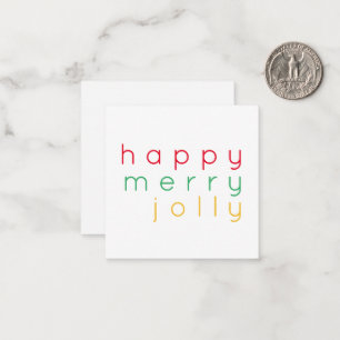 LYCKLIG MERRY JOLLY 2.5x2.5-plattkort Anteckningskort