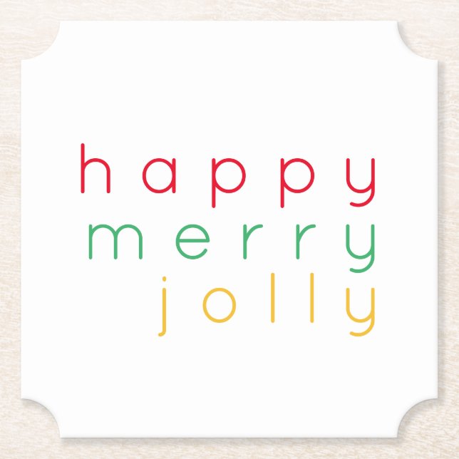 LYCKLIG MERRY JOLLY Biljett Pappra Underlägg Papper (Framsida)