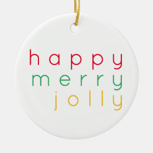 LYCKLIG MERRY JOLLY Ceramic Circle Ornament