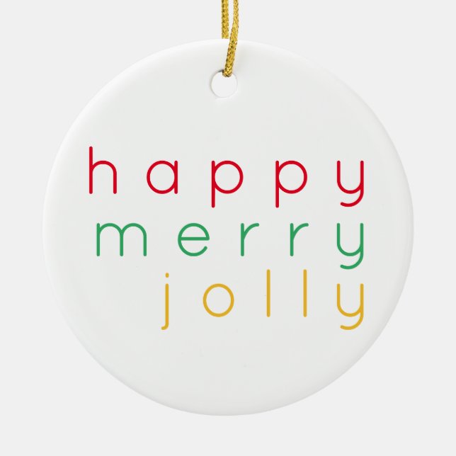 LYCKLIG MERRY JOLLY Ceramic Circle Ornament (Framsidan)