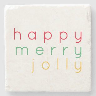 LYCKLIG MERRY JOLLY Marble Stone Underlägg