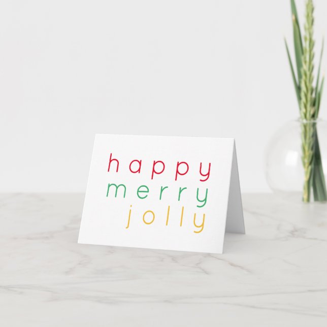 LYCKLIG MERRY JOLLY Note Card Helgkort (Framsida)