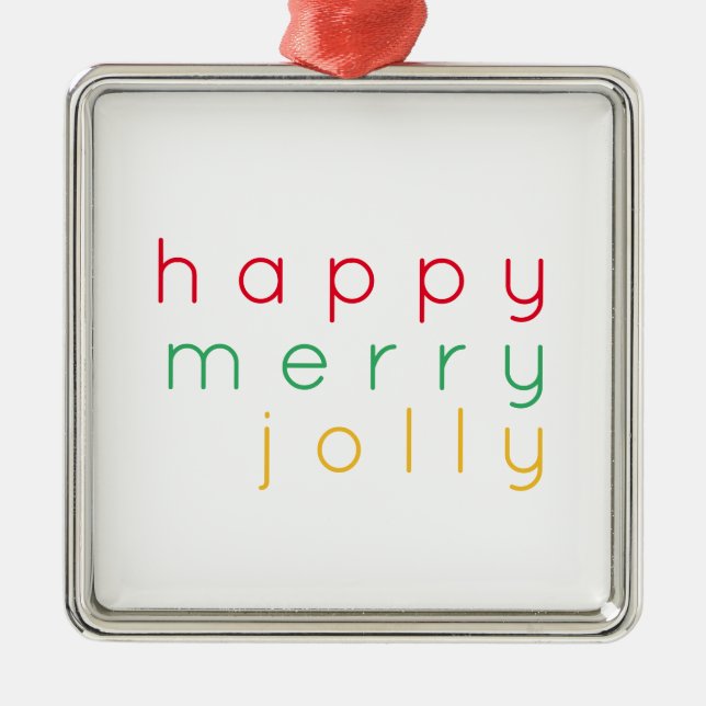 LYCKLIG MERRY JOLLY Premium Square Ornament (Framsidan)