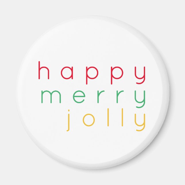 LYCKLIG MERRY JOLLY Round Magnet (Framsidan)