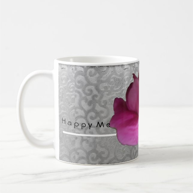 Lycklig mig fuchsiaromugg kaffemugg (Vänster)