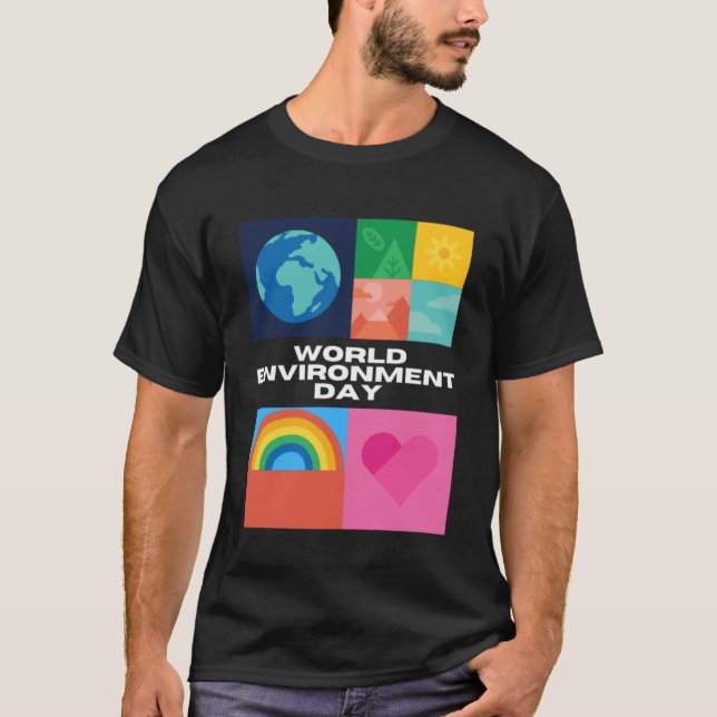 Lycklig miljödag vår planet t shirt (Framsida)