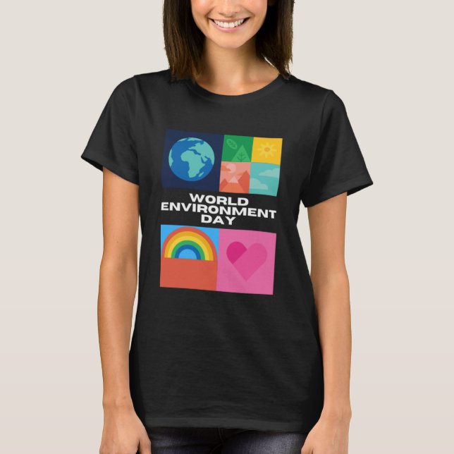 Lycklig miljödag vår planet t shirt (Framsida)