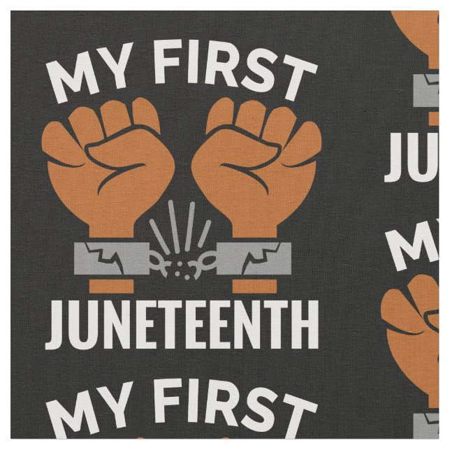 lycklig min första knittelfte vit tyg (Närbild)