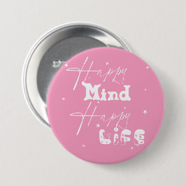 Lycklig Mind Lycklig Life Cute Button Knapp
