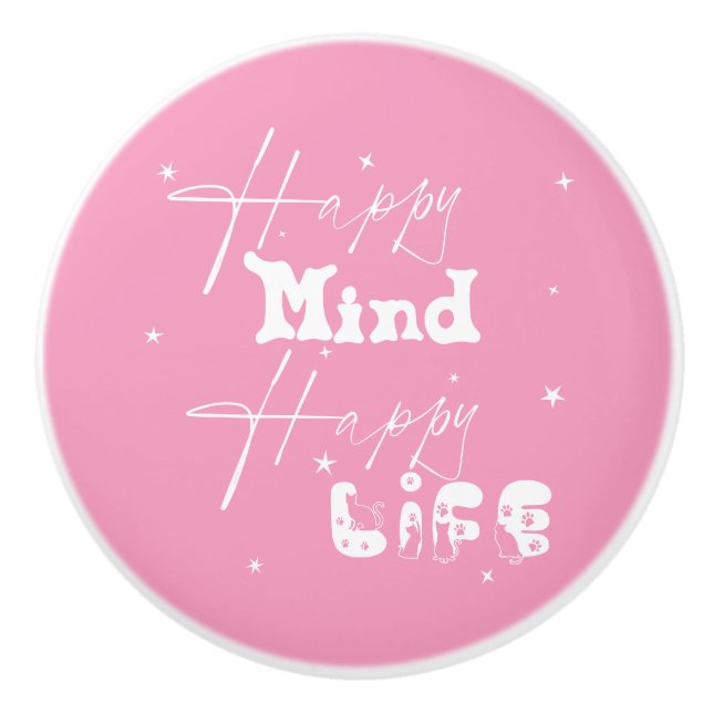 Lycklig Mind Lycklig Life Cute Knopp (Framsidan)