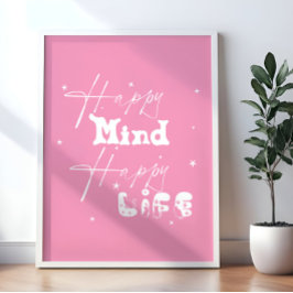 Lycklig Mind Lycklig Life Cute Poster