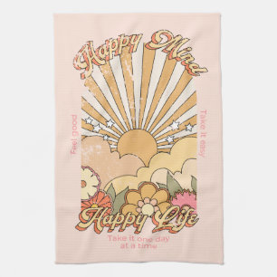 Lycklig Mind Lycklig Life Hippy Groovy Vibes Kökshandduk