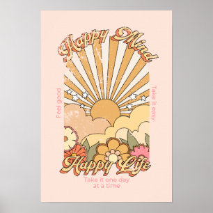 Lycklig Mind Lycklig Life Hippy Groovy Vibes Poster