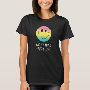 Lycklig Mind Lycklig Life Rainbow Smile Ansikte Mo T Shirt