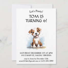 Lycklig minimalist Pitbull Pit Bull Terrier Hund Inbjudningar