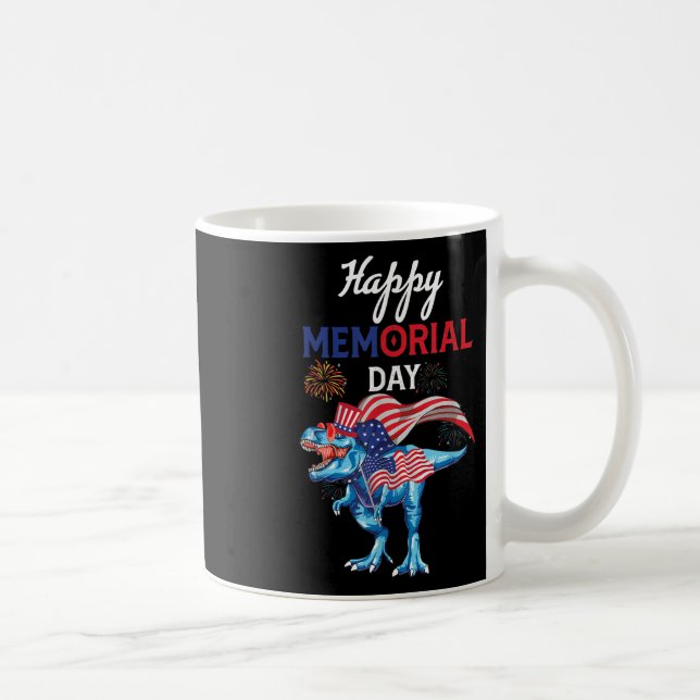 Lycklig minnesdag 4 juli Dinosaur Fireworks U Kaffemugg (Höger)
