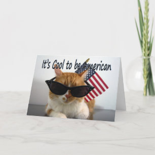 Lycklig minnesdag - Coola Katt med Flagga Kort