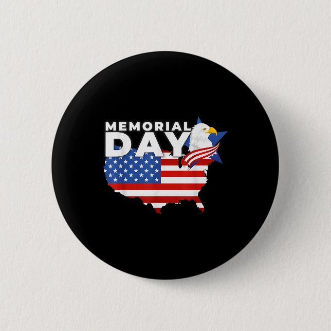 Lycklig minnesdag USA flagga heder 4 juli Knapp (Framsida)