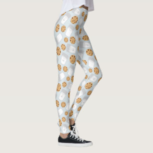 Lycklig mjölk- och kakablek - blått leggings