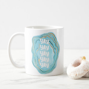 Lycklig Modern Blue Bröllopsdag Yay Kaffemugg