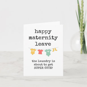 Lycklig Moderskap Lämna Card, Cute Baby Tvätt Kort