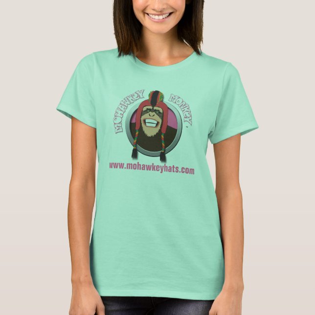 Lycklig Mohawkey Monkey-skjorta Tee (Framsida)