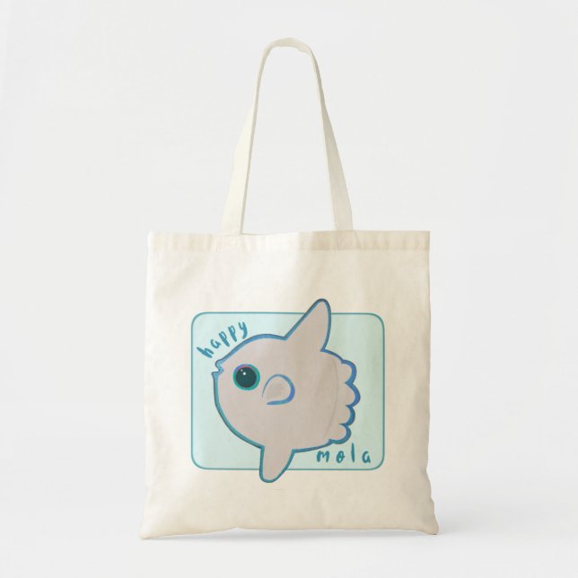 Lycklig Mola Ocean Sunfish Cute Tote Tygkasse (Framsidan)