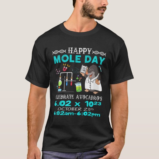 Lycklig Mole Day 23Rd Chemistry Science 23RD T Shirt (Framsida)