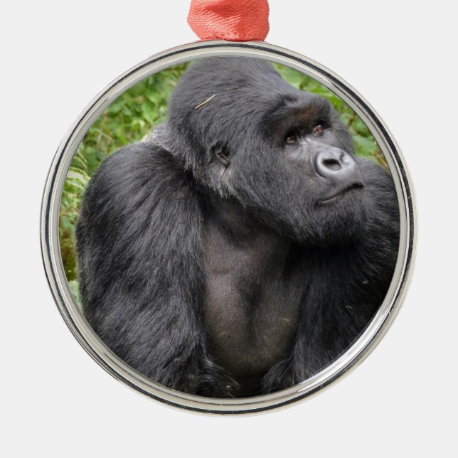 Lycklig Monkey Julgransprydnad Metall (Framsidan)