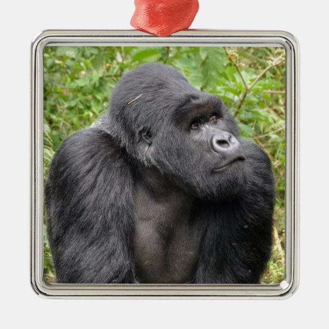 Lycklig Monkey Julgransprydnad Metall (Framsidan)