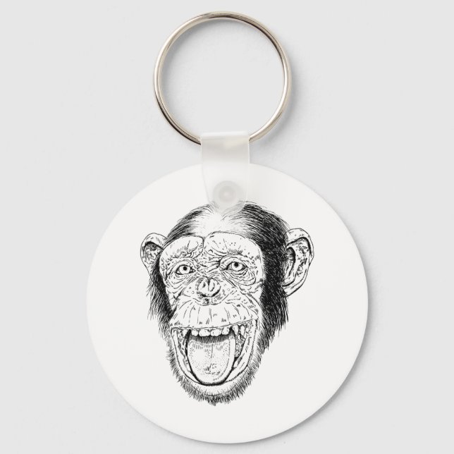 Lycklig Monkey Nyckelring (Framsida)